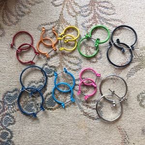 Assorted rainbow hoop earrings